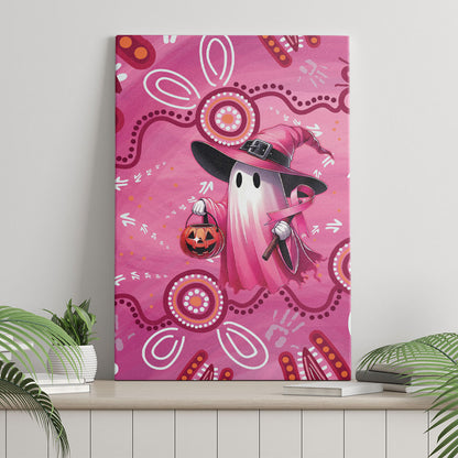 Pink Ghost Ribbon Canvas Wall Art Aboriginal Halloween Wear Pink