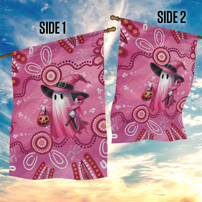 Pink Ghost Ribbon Garden Flag Aboriginal Halloween Wear Pink