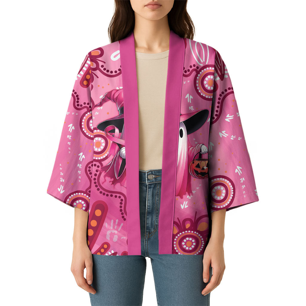 Pink Ghost Ribbon Kimono Aboriginal Halloween Wear Pink
