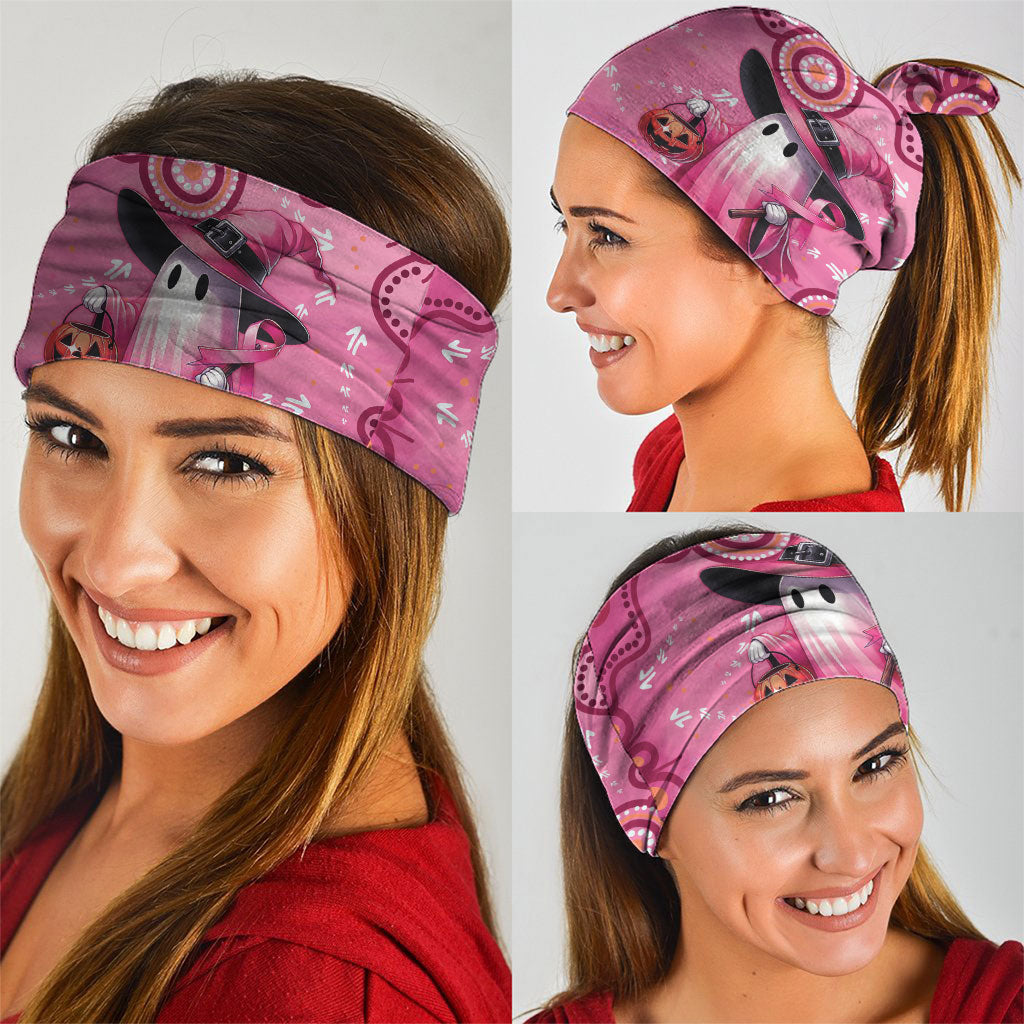 Pink Ghost Ribbon Neck Gaiter Aboriginal Halloween Wear Pink