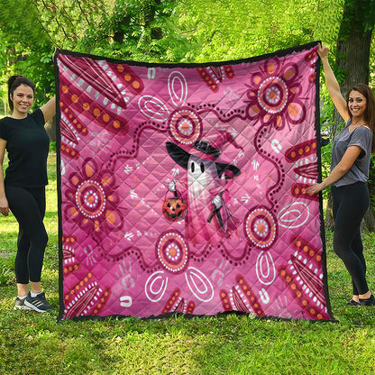 Pink Ghost Ribbon Quilt Aboriginal Halloween Wear Pink