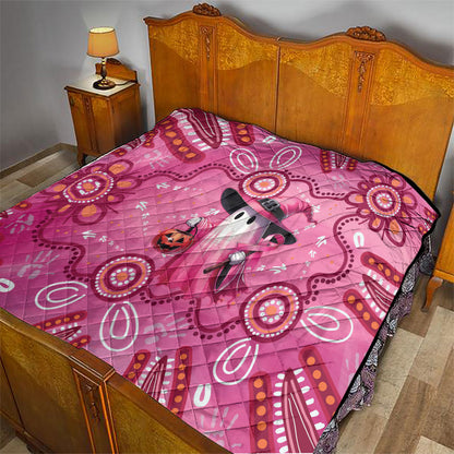Pink Ghost Ribbon Quilt Aboriginal Halloween Wear Pink