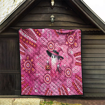 Pink Ghost Ribbon Quilt Aboriginal Halloween Wear Pink