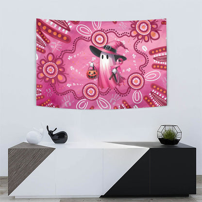 Pink Ghost Ribbon Tapestry Aboriginal Halloween Wear Pink