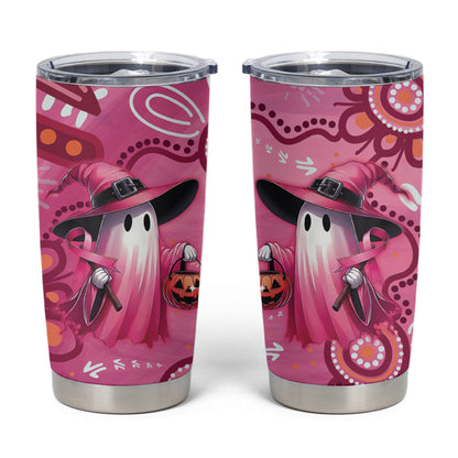 Pink Ghost Ribbon Tumbler Cup Aboriginal Halloween Wear Pink