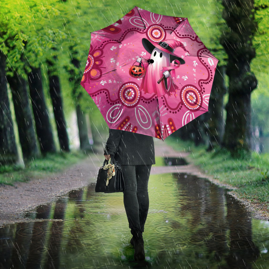 Pink Ghost Ribbon Umbrella Aboriginal Halloween Wear Pink