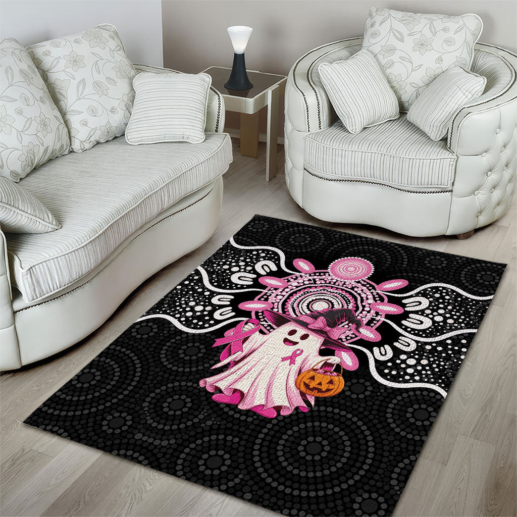 Spooky Pink Ghost Area Rug Aboriginal Halloween Wear Pink