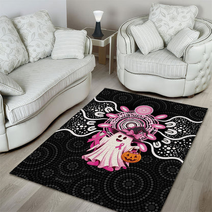 Spooky Pink Ghost Area Rug Aboriginal Halloween Wear Pink