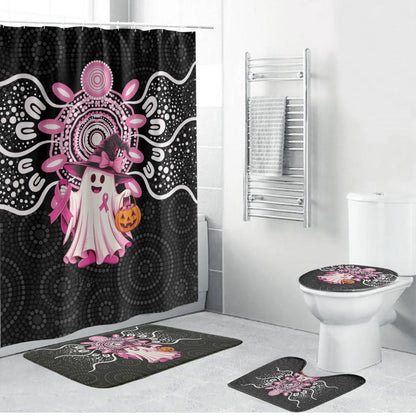 Spooky Pink Ghost Bathroom Set Aboriginal Halloween Wear Pink