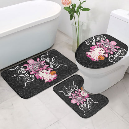 Spooky Pink Ghost Bathroom Set Aboriginal Halloween Wear Pink