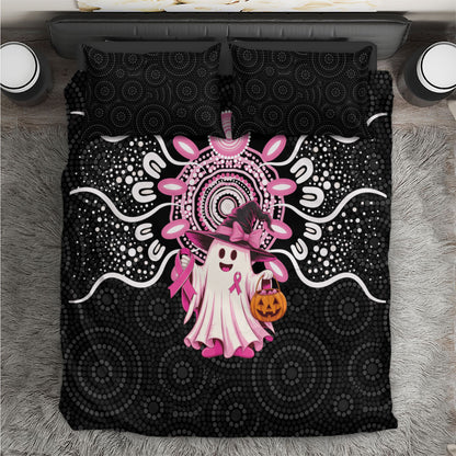 Spooky Pink Ghost Bedding Set Aboriginal Halloween Wear Pink