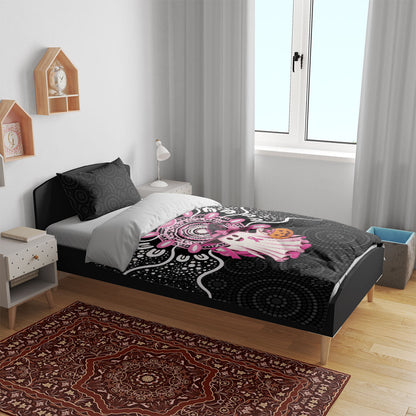 Spooky Pink Ghost Bedding Set Aboriginal Halloween Wear Pink