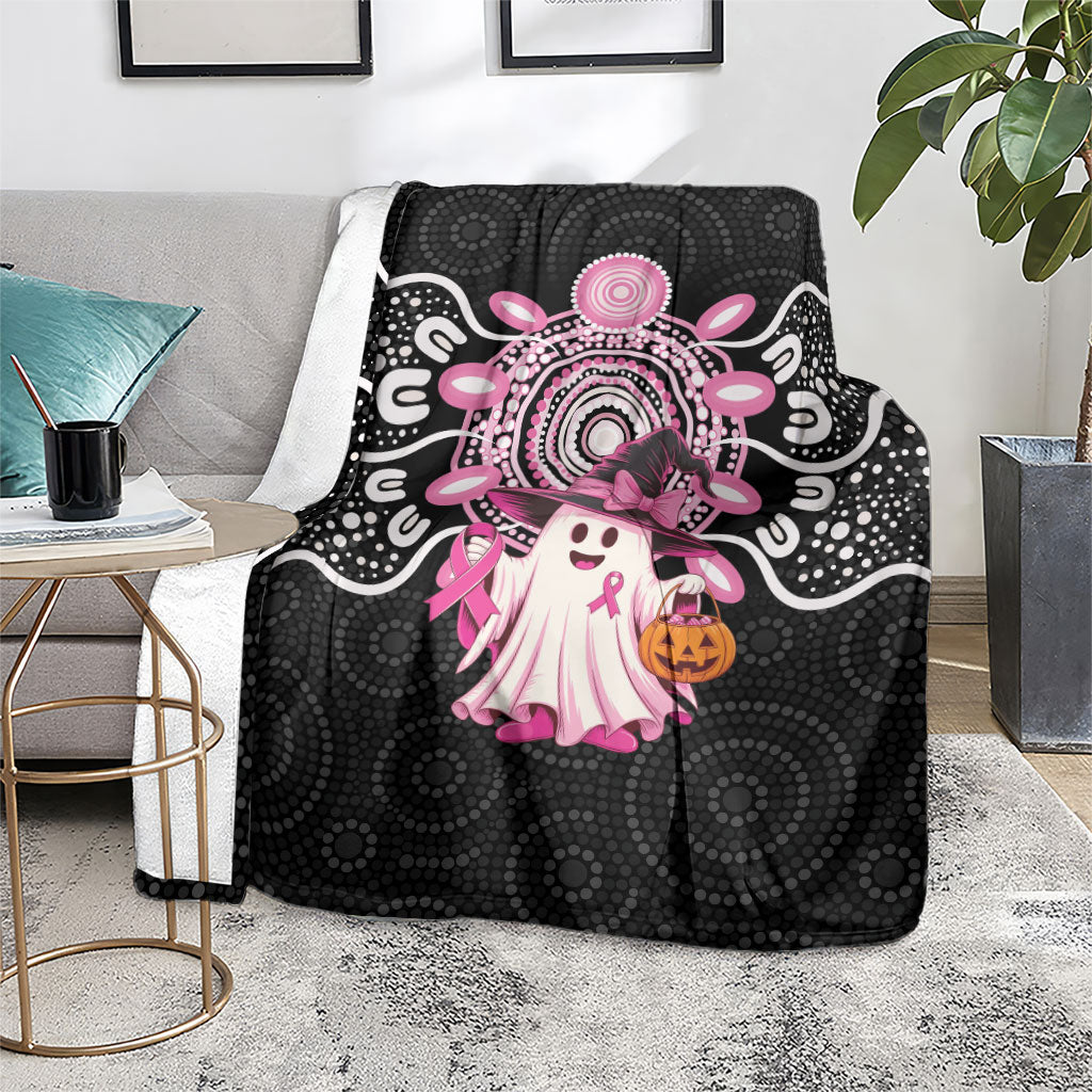 Spooky Pink Ghost Blanket Aboriginal Halloween Wear Pink
