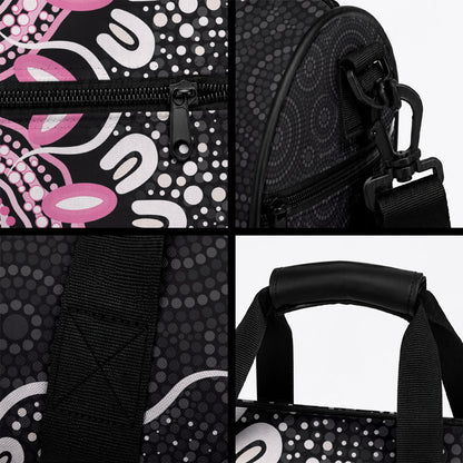 Spooky Pink Ghost Duffle Bag Aboriginal Halloween Wear Pink