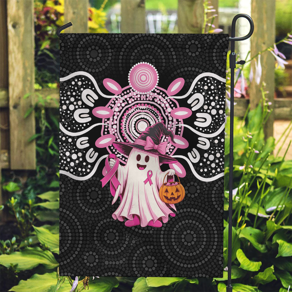 Spooky Pink Ghost Garden Flag Aboriginal Halloween Wear Pink