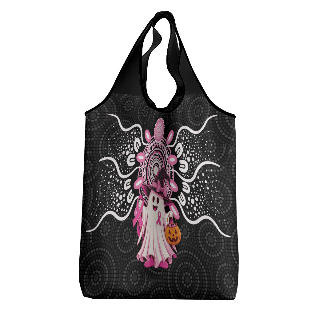 Spooky Pink Ghost Grocery Bag Aboriginal Halloween Wear Pink