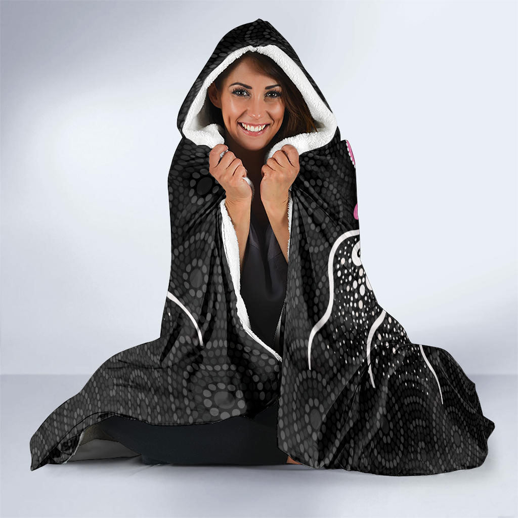 Spooky Pink Ghost Hooded Blanket Aboriginal Halloween Wear Pink