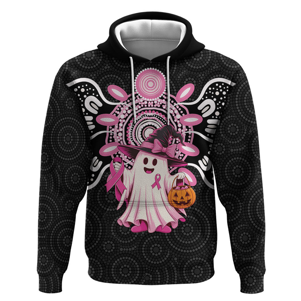 Spooky Pink Ghost Hoodie Aboriginal Halloween Wear Pink