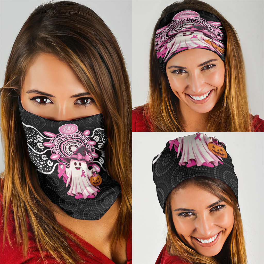Spooky Pink Ghost Neck Gaiter Aboriginal Halloween Wear Pink