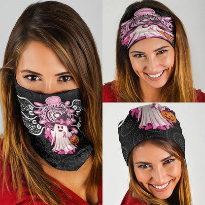 Spooky Pink Ghost Neck Gaiter Aboriginal Halloween Wear Pink