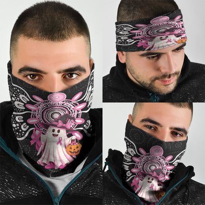 Spooky Pink Ghost Neck Gaiter Aboriginal Halloween Wear Pink
