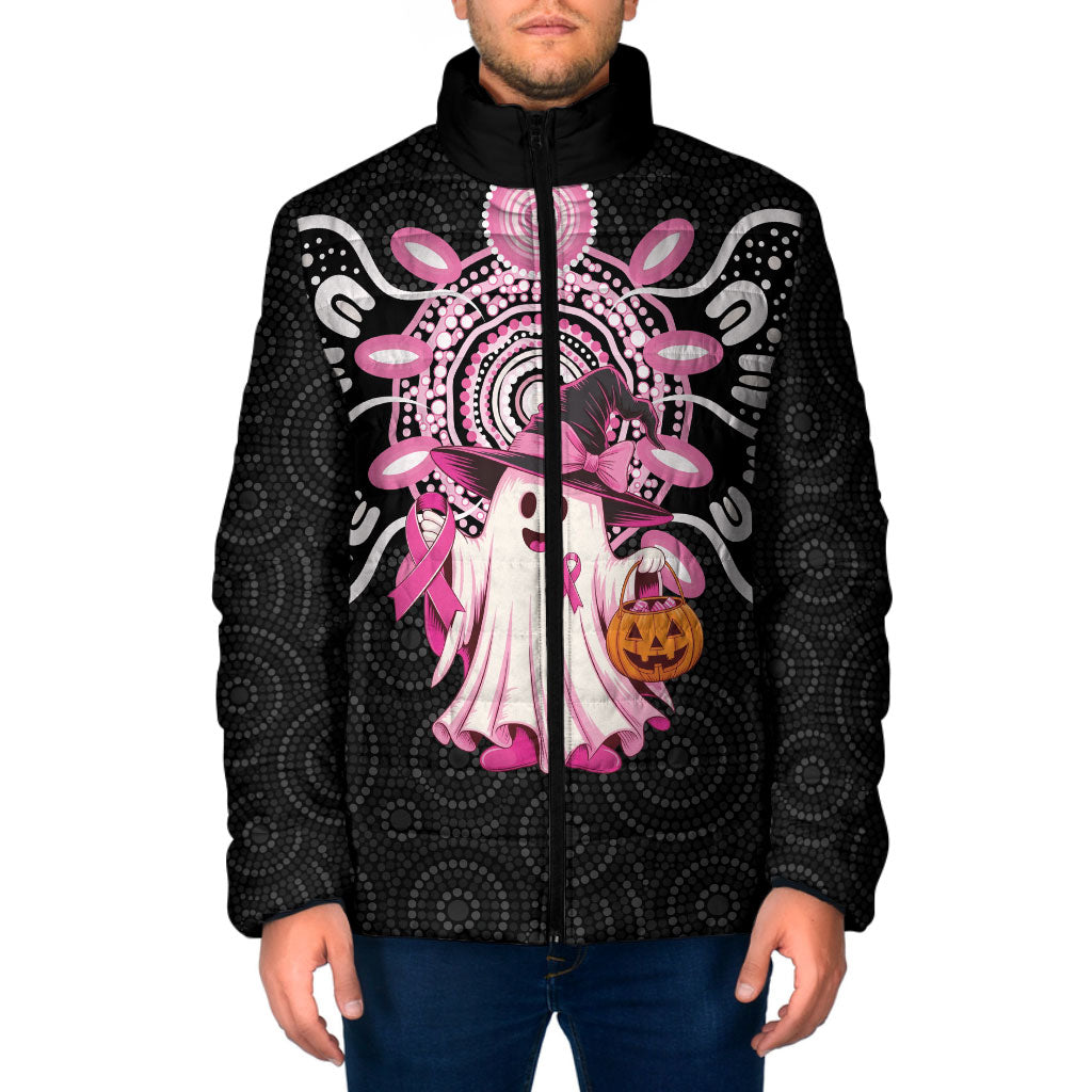 Spooky Pink Ghost Padded Jacket Aboriginal Halloween Wear Pink