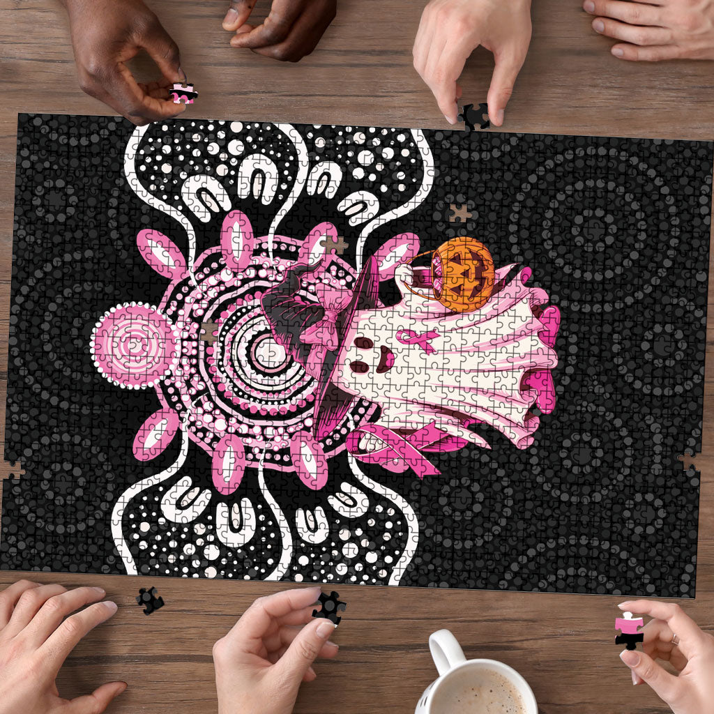 Spooky Pink Ghost Puzzle Aboriginal Halloween Wear Pink
