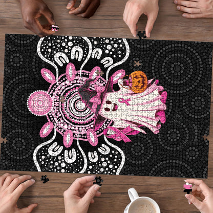 Spooky Pink Ghost Puzzle Aboriginal Halloween Wear Pink