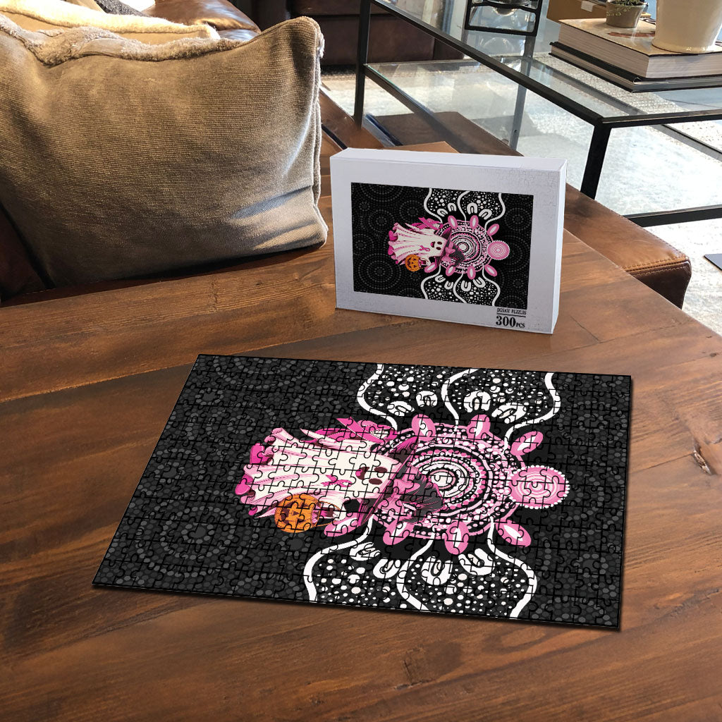 Spooky Pink Ghost Puzzle Aboriginal Halloween Wear Pink