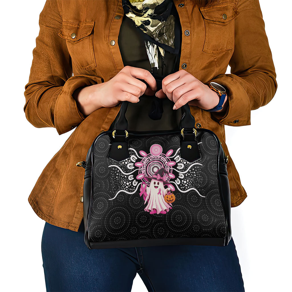 Spooky Pink Ghost Shoulder Handbag Aboriginal Halloween Wear Pink