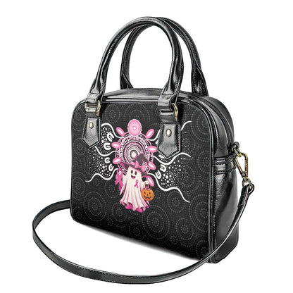 Spooky Pink Ghost Shoulder Handbag Aboriginal Halloween Wear Pink
