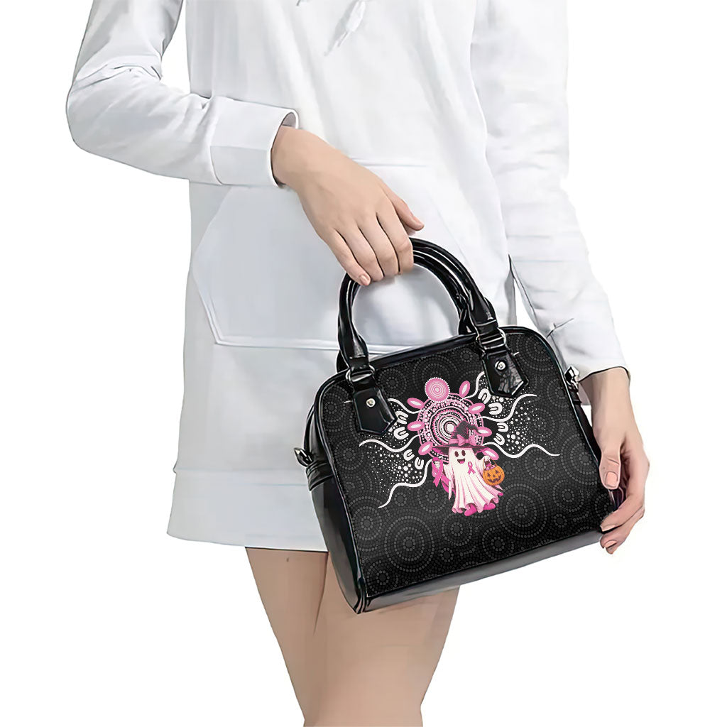Spooky Pink Ghost Shoulder Handbag Aboriginal Halloween Wear Pink