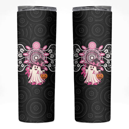 Spooky Pink Ghost Skinny Tumbler Aboriginal Halloween Wear Pink