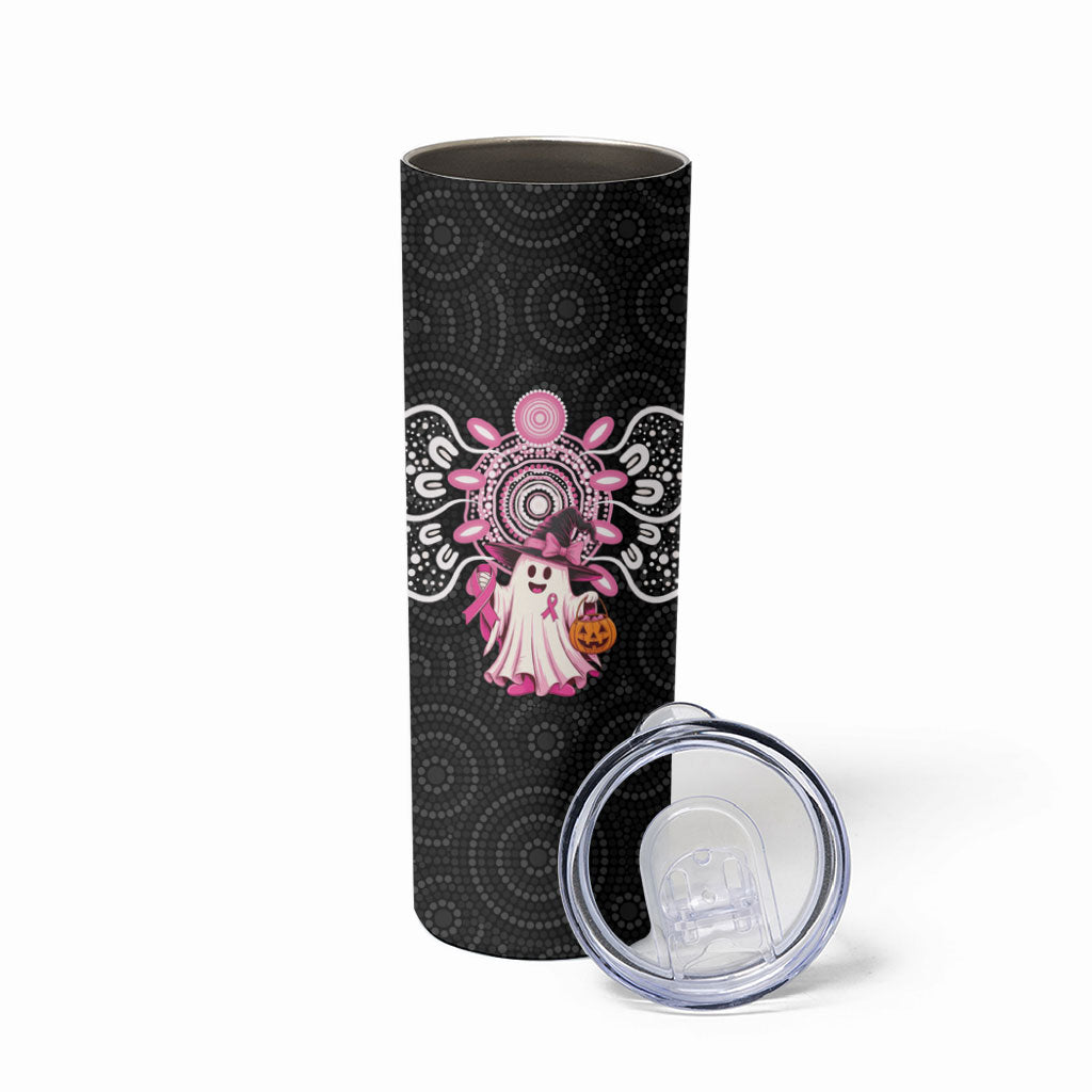 Spooky Pink Ghost Skinny Tumbler Aboriginal Halloween Wear Pink