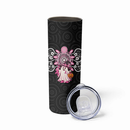 Spooky Pink Ghost Skinny Tumbler Aboriginal Halloween Wear Pink