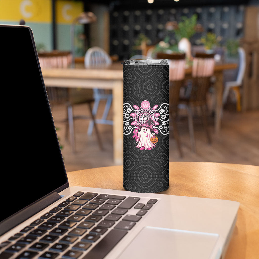 Spooky Pink Ghost Skinny Tumbler Aboriginal Halloween Wear Pink