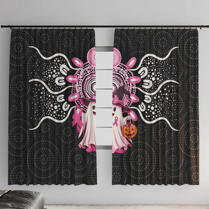 Spooky Pink Ghost Window Curtain Aboriginal Halloween Wear Pink