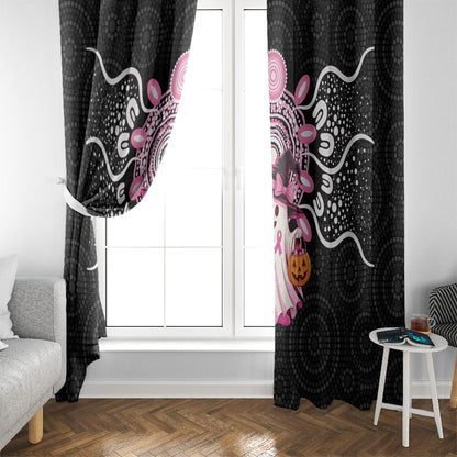 Spooky Pink Ghost Window Curtain Aboriginal Halloween Wear Pink