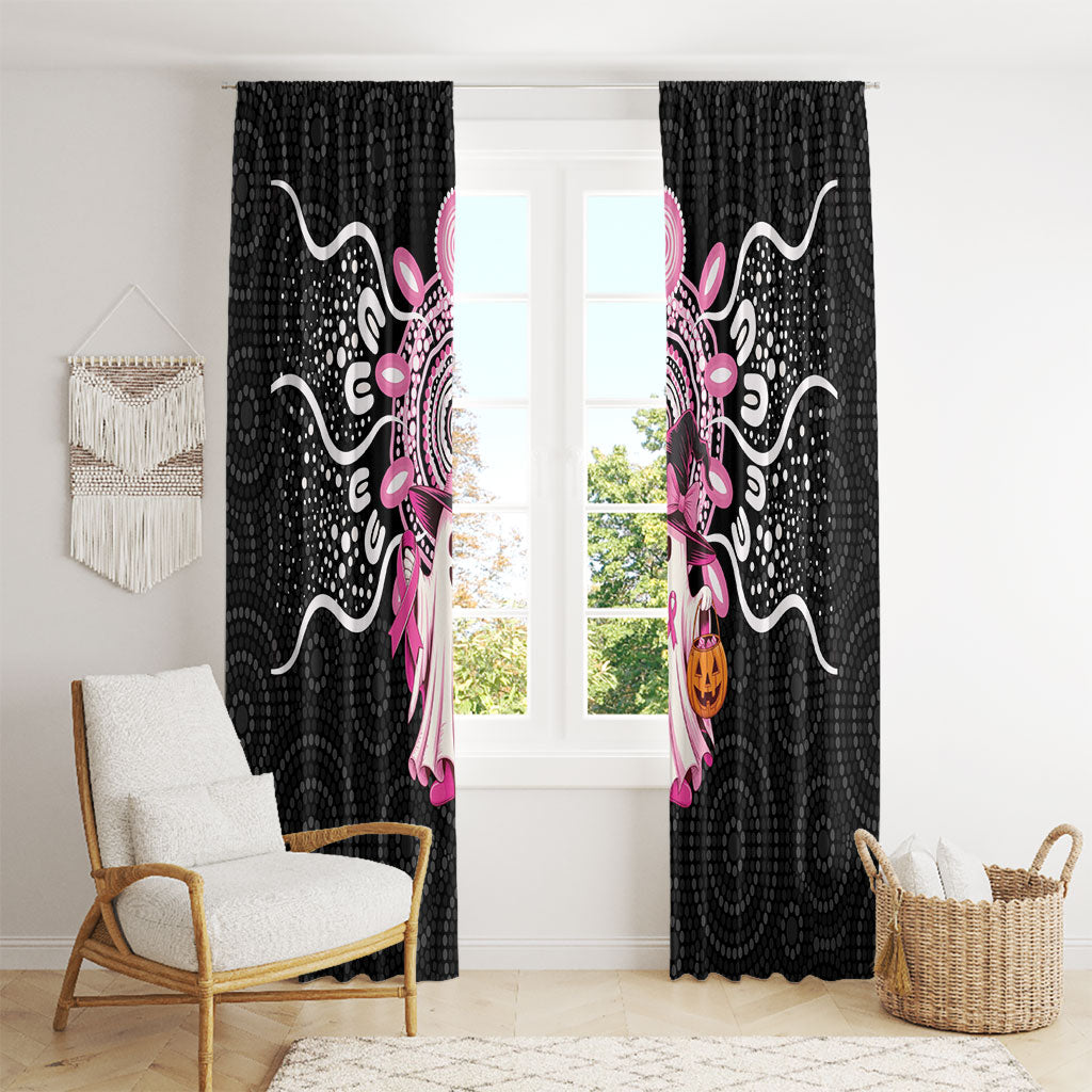 Spooky Pink Ghost Window Curtain Aboriginal Halloween Wear Pink