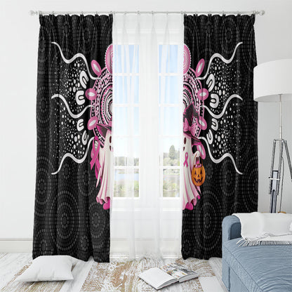 Spooky Pink Ghost Window Curtain Aboriginal Halloween Wear Pink