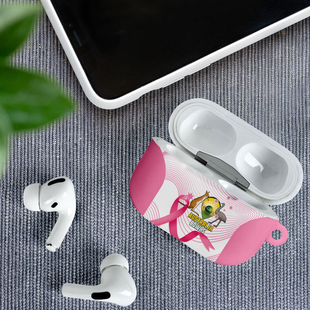 Custom Bowls Australia Breast Cancer AirPods Case Pink Ribbon Curve Sporty