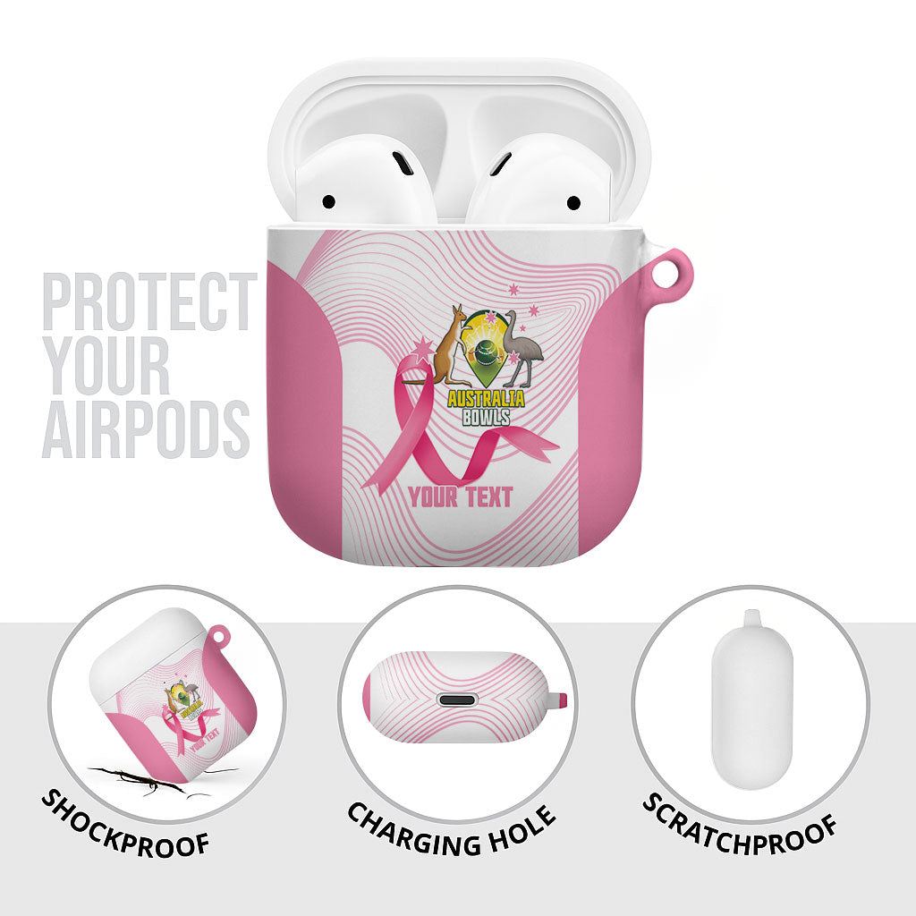 Custom Bowls Australia Breast Cancer AirPods Case Pink Ribbon Curve Sporty