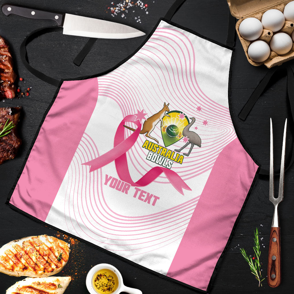 Custom Bowls Australia Breast Cancer Apron Pink Ribbon Curve Sporty