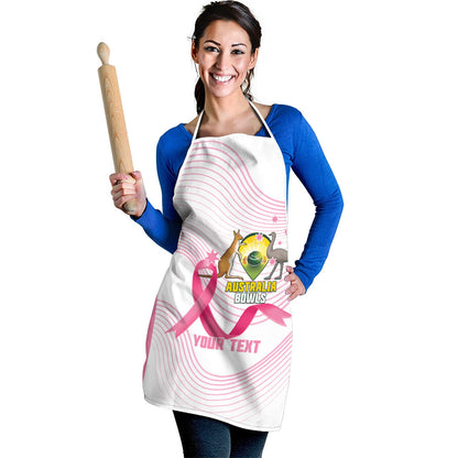 Custom Bowls Australia Breast Cancer Apron Pink Ribbon Curve Sporty