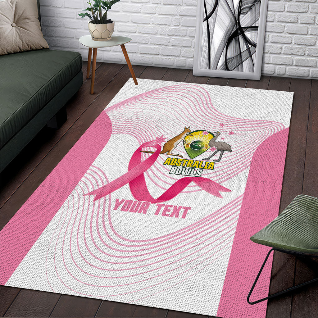 Custom Bowls Australia Breast Cancer Area Rug Pink Ribbon Curve Sporty