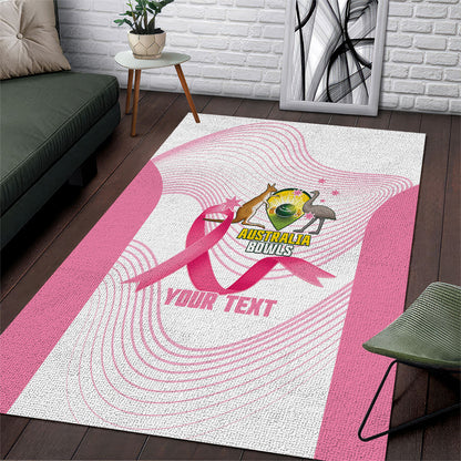 Custom Bowls Australia Breast Cancer Area Rug Pink Ribbon Curve Sporty