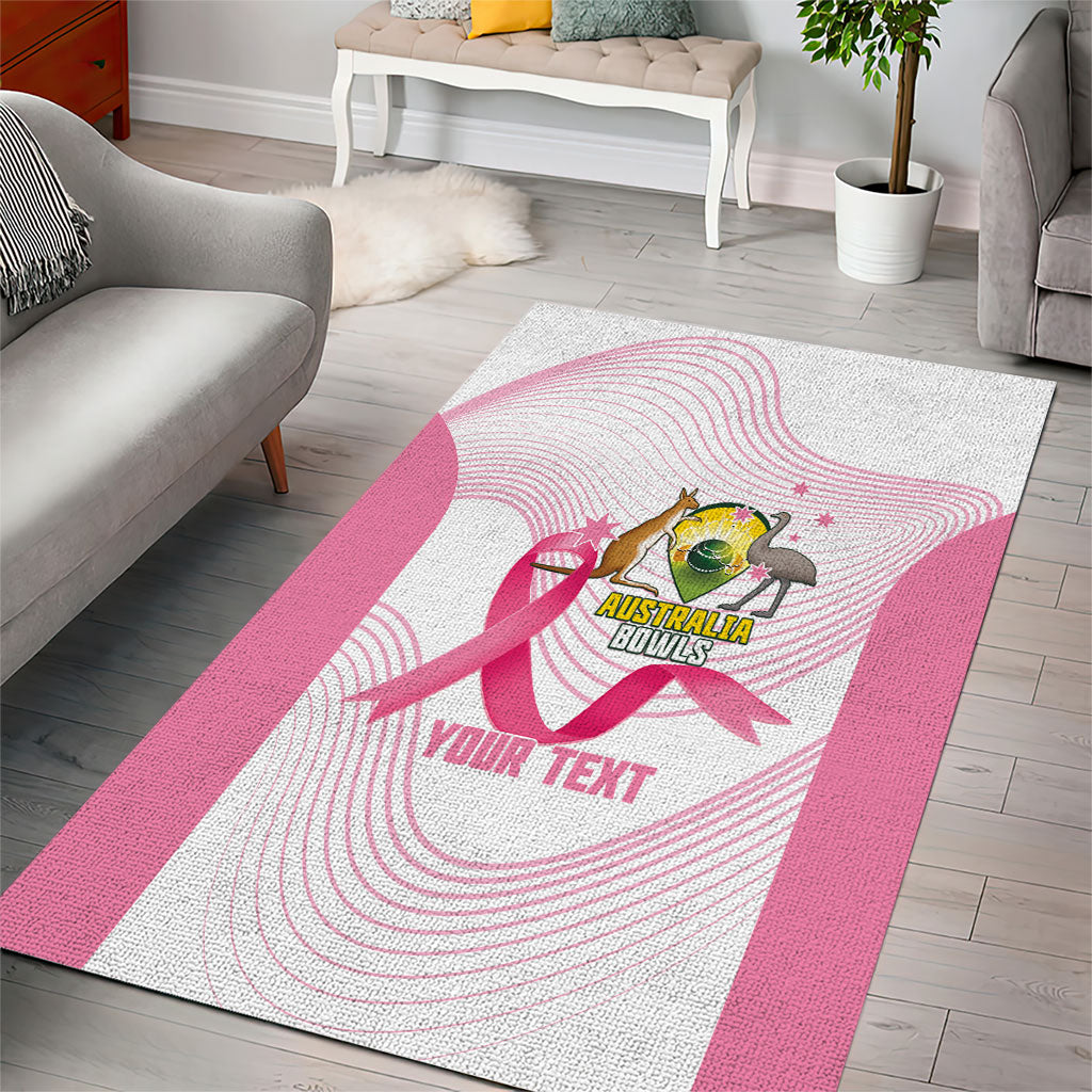 Custom Bowls Australia Breast Cancer Area Rug Pink Ribbon Curve Sporty