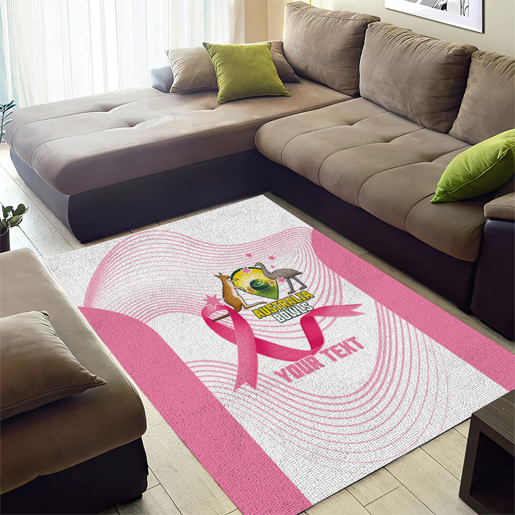 Custom Bowls Australia Breast Cancer Area Rug Pink Ribbon Curve Sporty