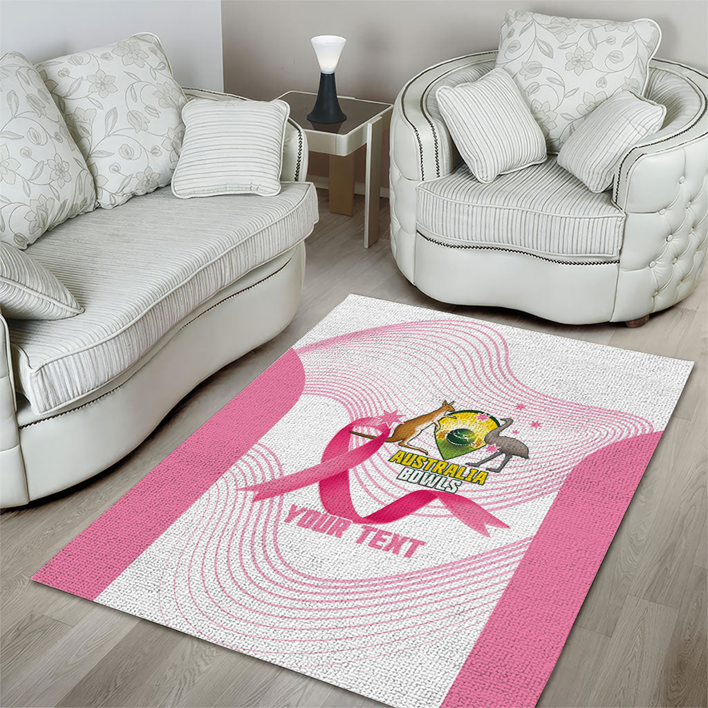 Custom Bowls Australia Breast Cancer Area Rug Pink Ribbon Curve Sporty