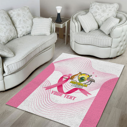 Custom Bowls Australia Breast Cancer Area Rug Pink Ribbon Curve Sporty